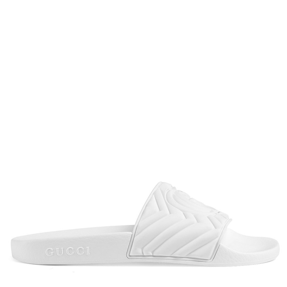 Gucci Rubber White Pool Slides Sz 7 Women
